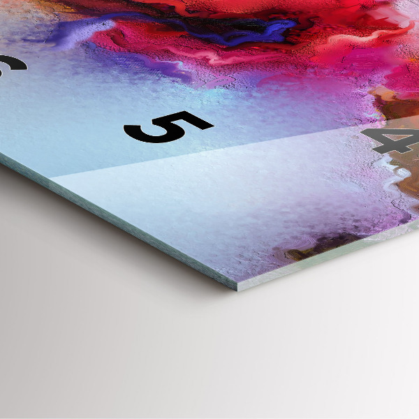 Square glass wall clock Spilled paint
