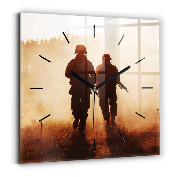 Square glass wall clock United States Marines