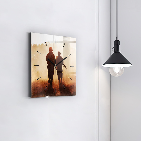 Square glass wall clock United States Marines