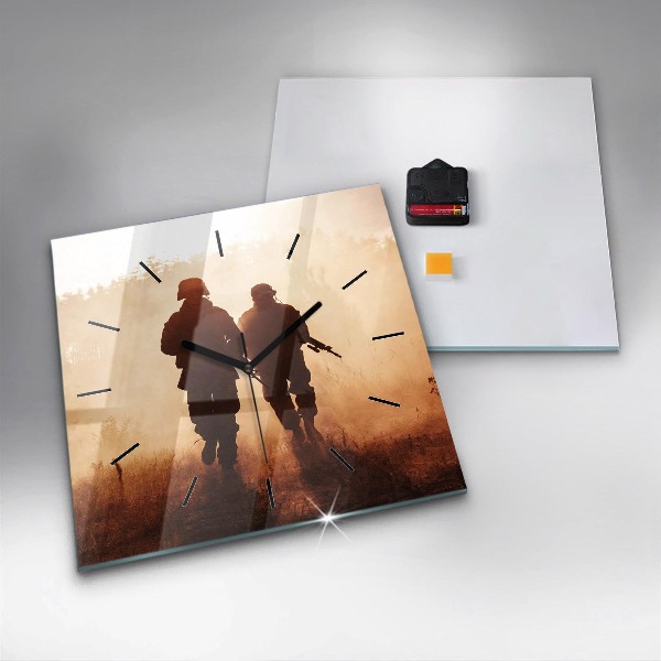 Square glass wall clock United States Marines