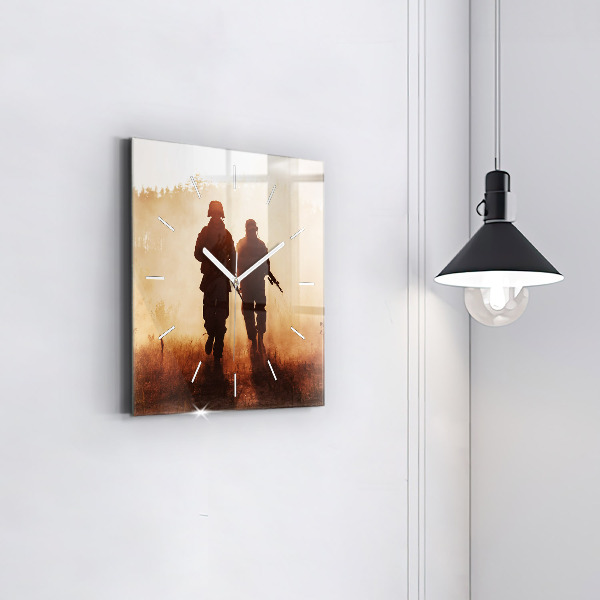 Square glass wall clock United States Marines