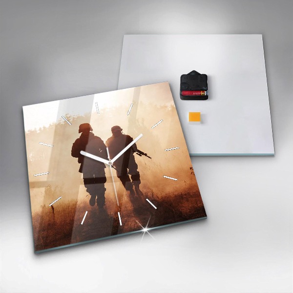 Square glass wall clock United States Marines