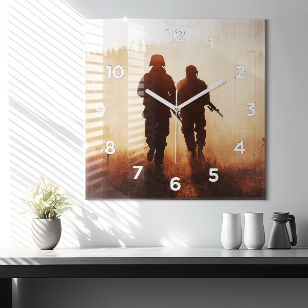 Square glass wall clock United States Marines