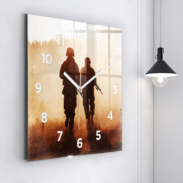 Square glass wall clock United States Marines