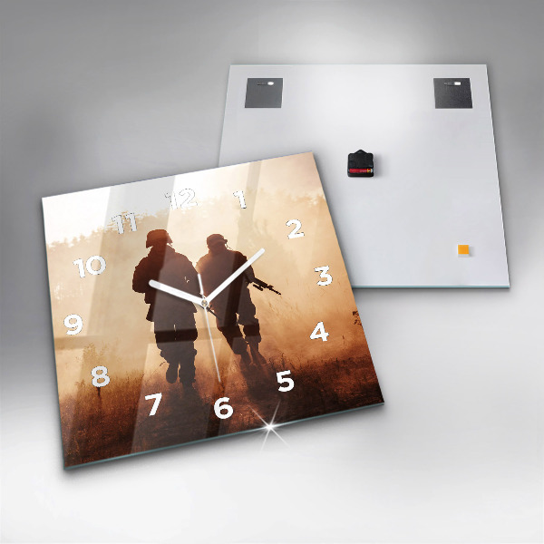 Square glass wall clock United States Marines