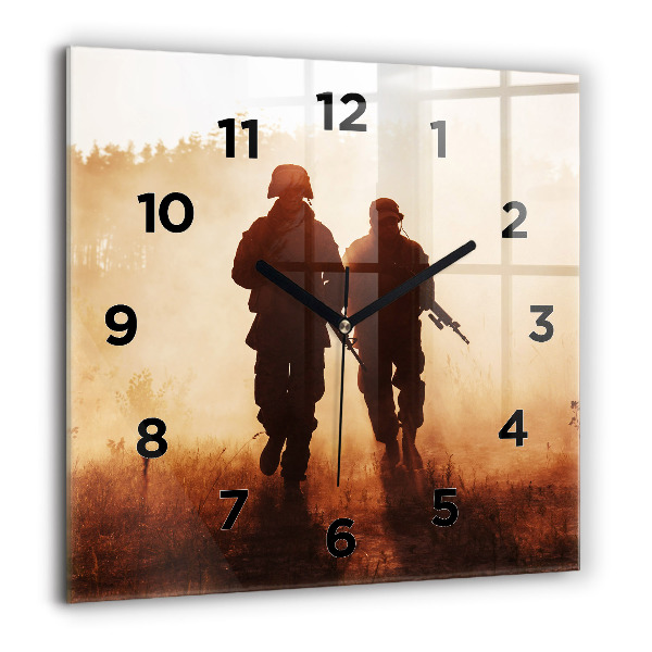 Square glass wall clock United States Marines