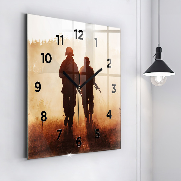 Square glass wall clock United States Marines