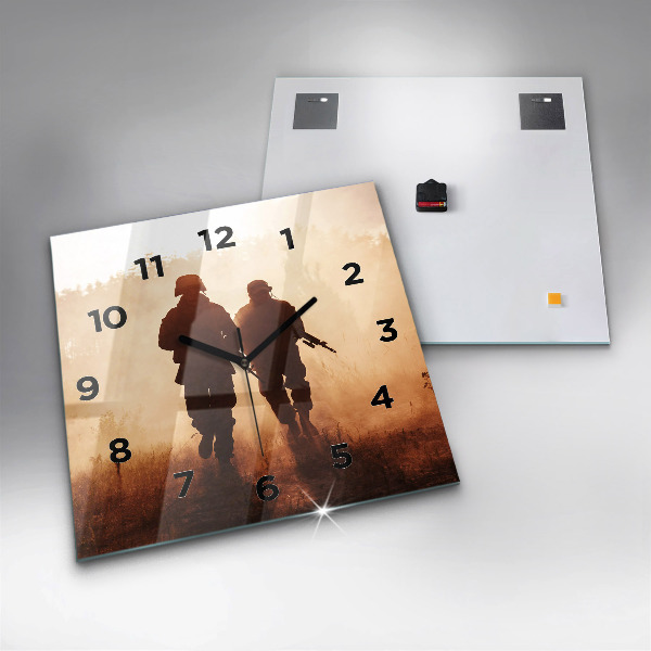 Square glass wall clock United States Marines