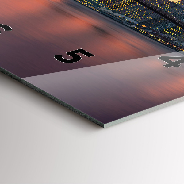 Square glass wall clock New York East River