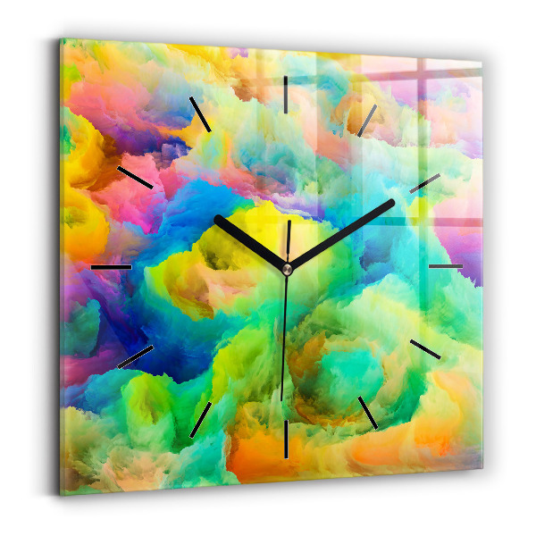 Square glass wall clock Fractal Texture