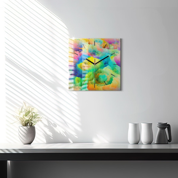 Square glass wall clock Fractal Texture