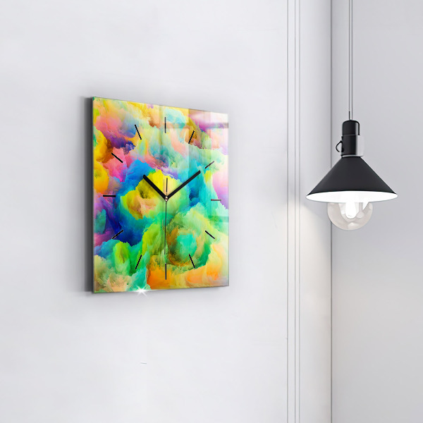 Square glass wall clock Fractal Texture