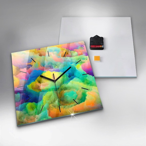 Square glass wall clock Fractal Texture