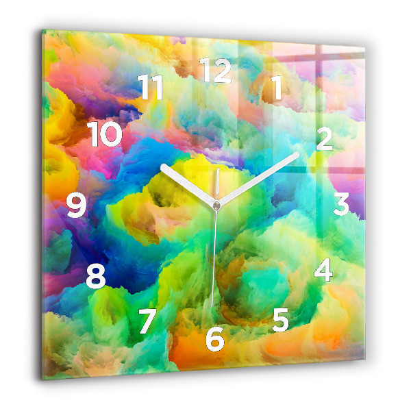 Square glass wall clock Fractal Texture