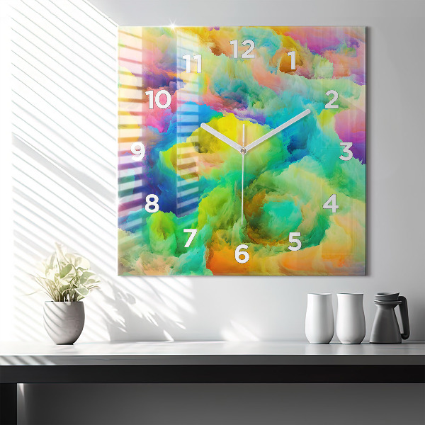 Square glass wall clock Fractal Texture