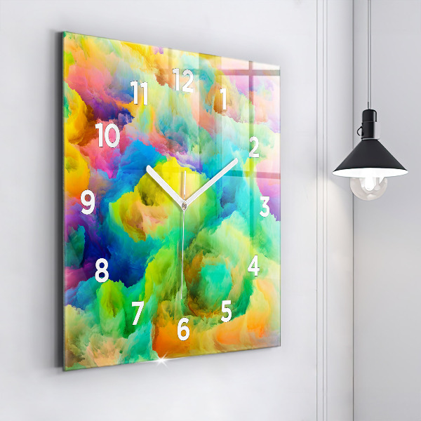 Square glass wall clock Fractal Texture