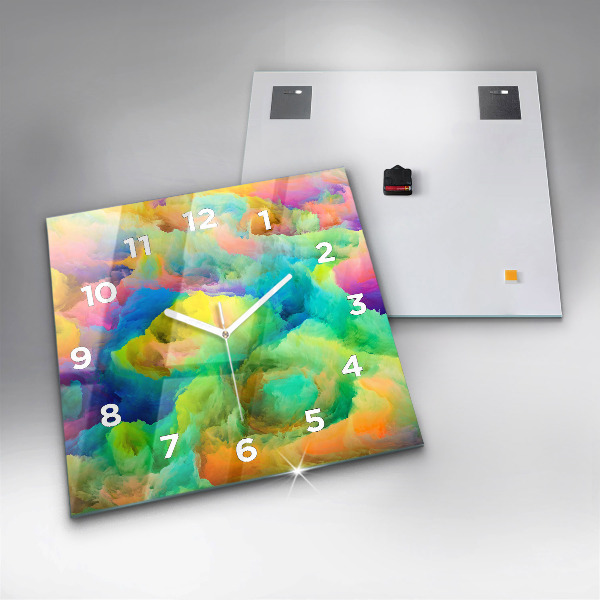 Square glass wall clock Fractal Texture