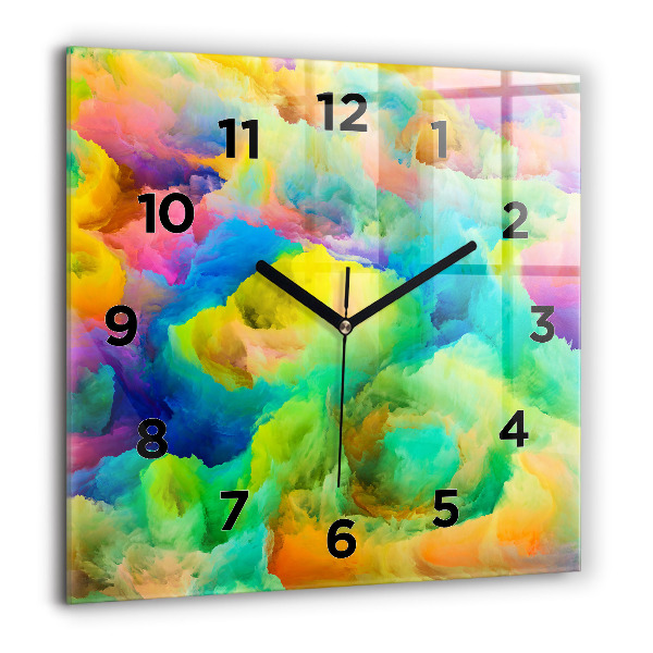Square glass wall clock Fractal Texture