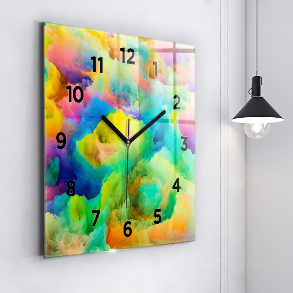 Square glass wall clock Fractal Texture