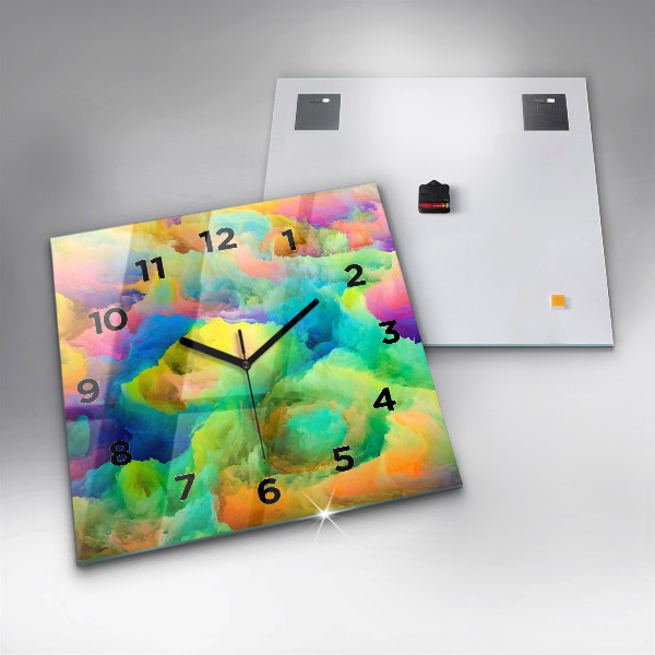 Square glass wall clock Fractal Texture
