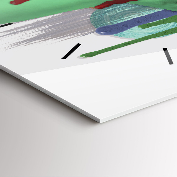 Square glass wall clock Surrealist collage