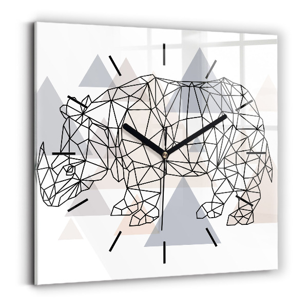 Square glass wall clock Geometric Pattern