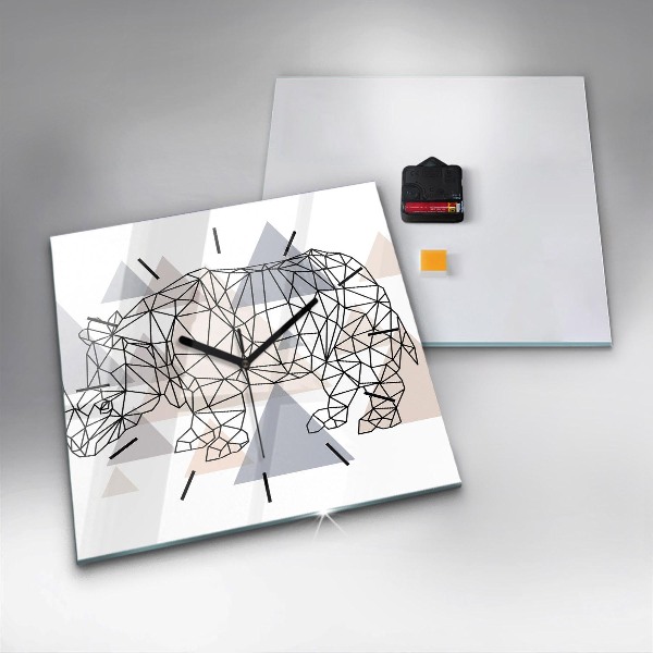 Square glass wall clock Geometric Pattern