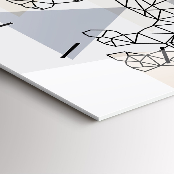 Square glass wall clock Geometric Pattern