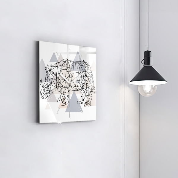 Square glass wall clock Geometric Pattern