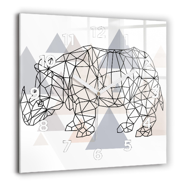 Square glass wall clock Geometric Pattern