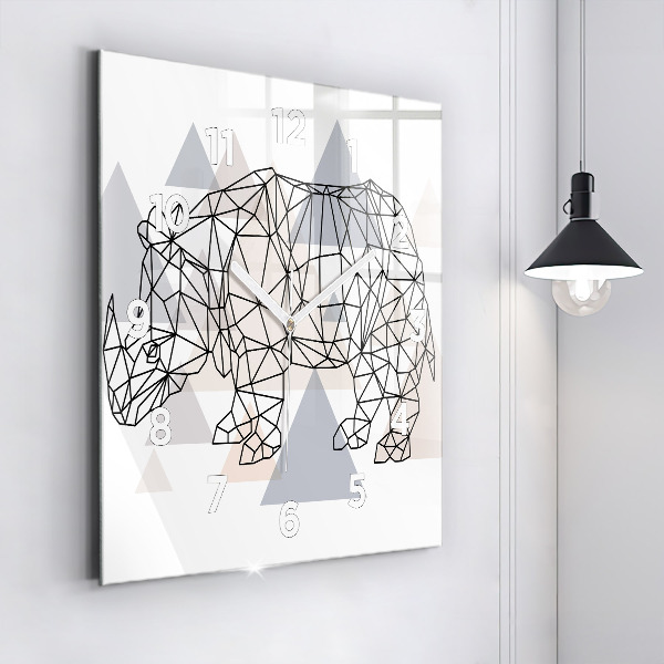 Square glass wall clock Geometric Pattern