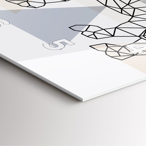 Square glass wall clock Geometric Pattern