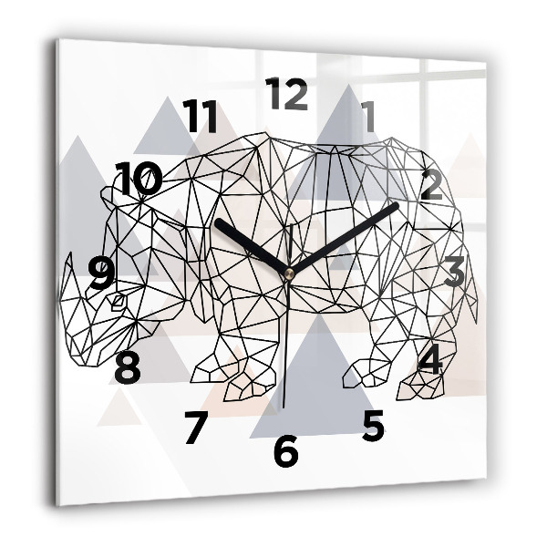 Square glass wall clock Geometric Pattern