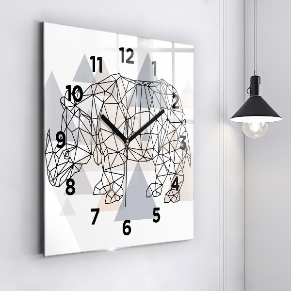 Square glass wall clock Geometric Pattern