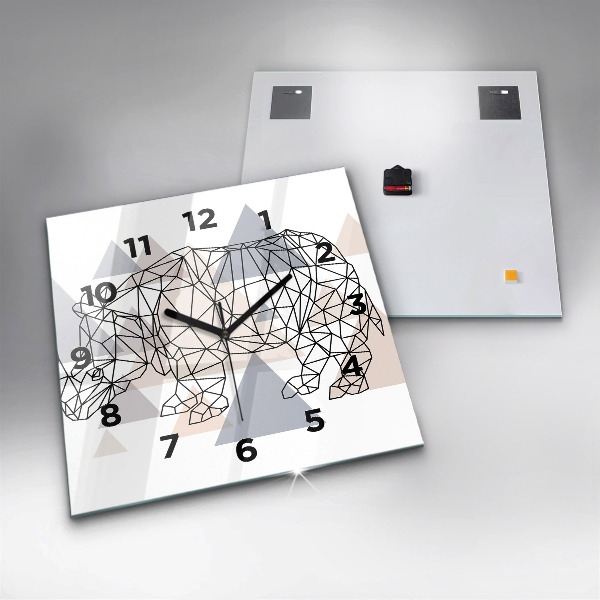 Square glass wall clock Geometric Pattern