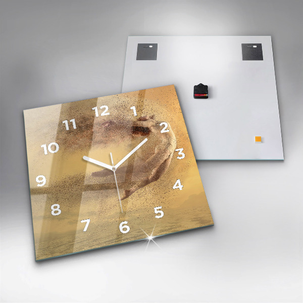 Square glass wall clock Woman in figure