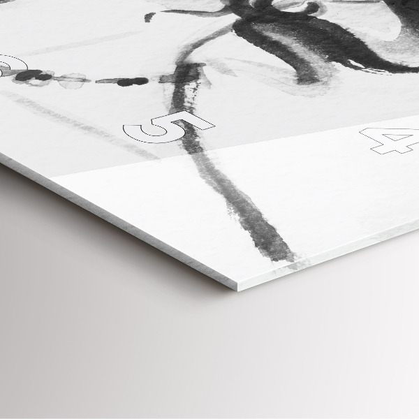 Square glass wall clock Fashionable woman