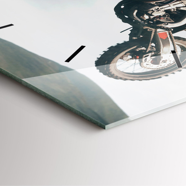 Square glass wall clock Motor Style Adrenaline