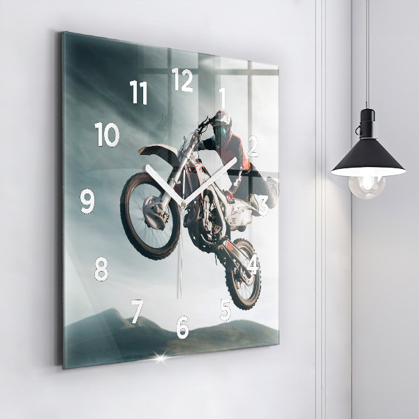 Square glass wall clock Motor Style Adrenaline