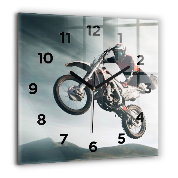 Square glass wall clock Motor Style Adrenaline