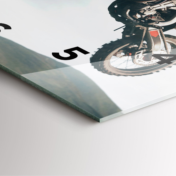 Square glass wall clock Motor Style Adrenaline