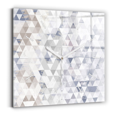 Square glass wall clock Geometric pattern