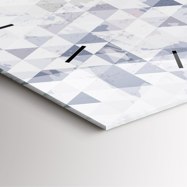 Square glass wall clock Geometric pattern