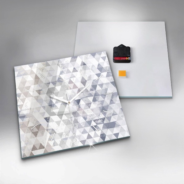 Square glass wall clock Geometric pattern