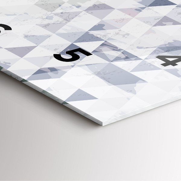 Square glass wall clock Geometric pattern