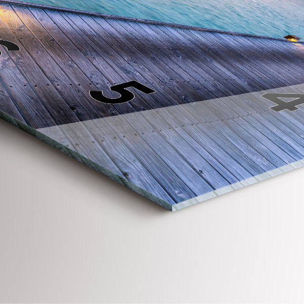 Square glass wall clock Sunset Maldives