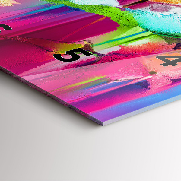 Square glass wall clock Abstract flowers