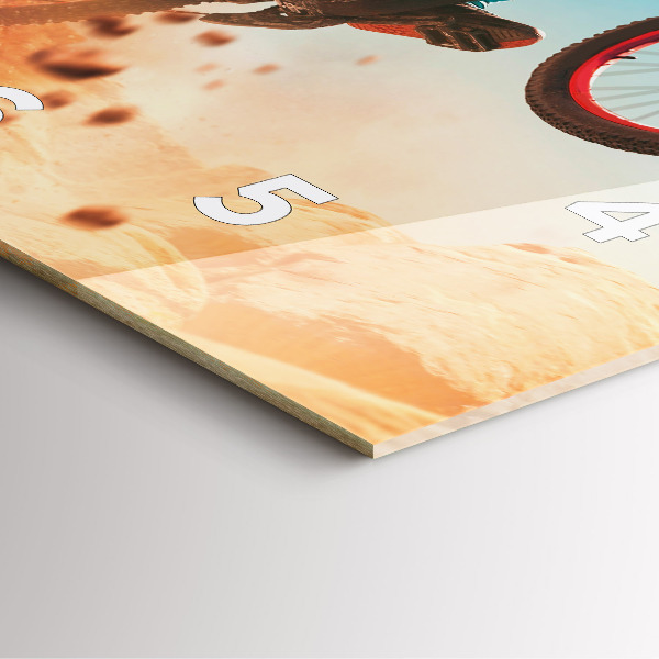 Square glass wall clock Stuntman and adrenaline