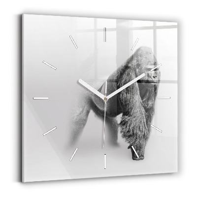 Square glass wall clock Animal Art Collection