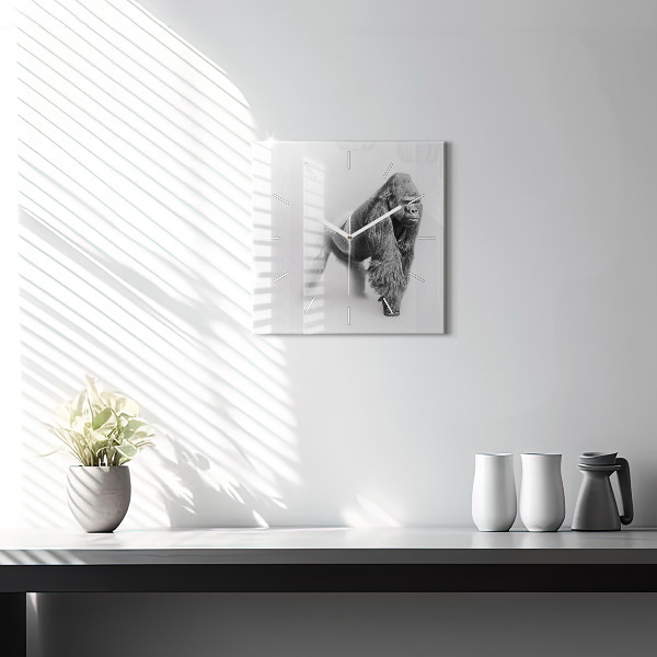 Square glass wall clock Animal Art Collection